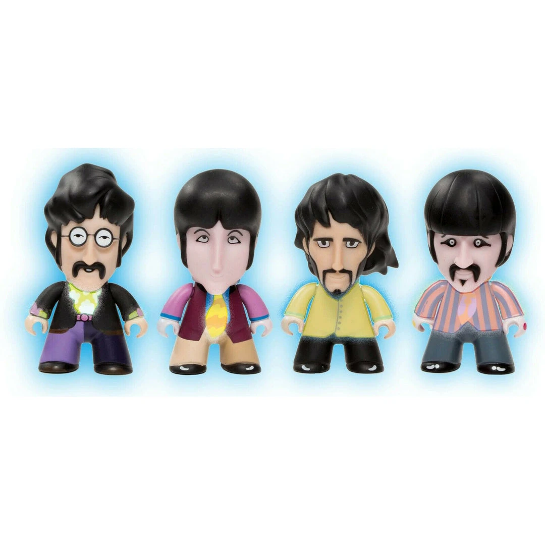SOLD OUT! Beatles Collectible - 2019 Titans Yellow Submarine Glow In The Dark 3" Fab Four Pack Figures Beatles, The