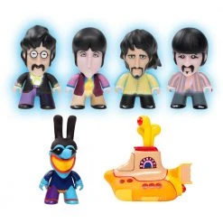 SOLD OUT! Beatles Titans Yellow Submarine Glow In The Dark Fab Four Blue Meanie & Sub Figures Set Of 6 Beatles, The