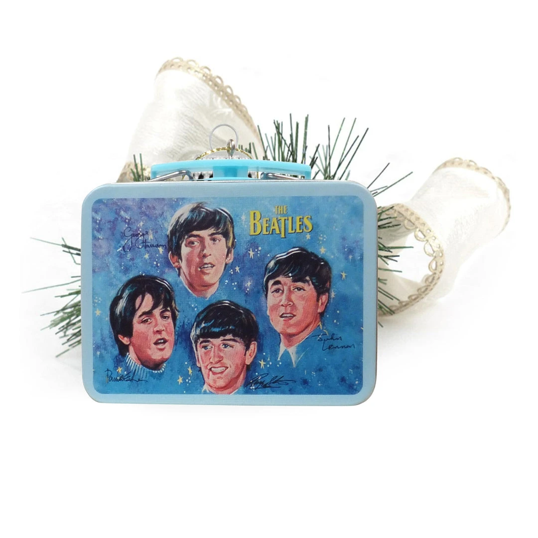 Vandor Beatles Collectibles: 2012 Kurt Adler Miniature Aladdin Lunch Box Christmas Ornaments