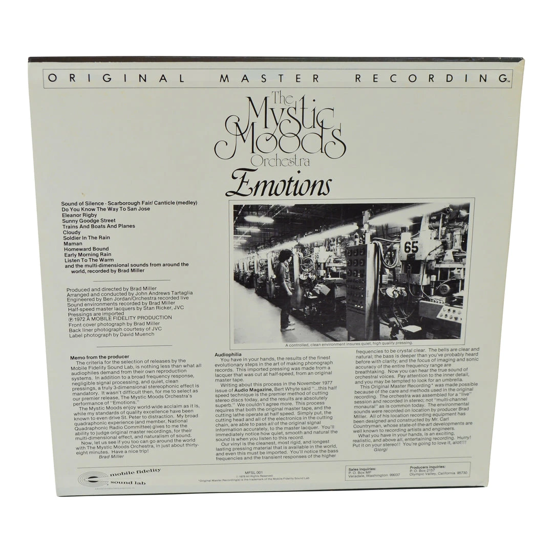 Mobile Fidelity MFSL MFSL Collectors: 1979 Mobile Fidelity The Mystic Moods Orchestra Emotions LP #1-001