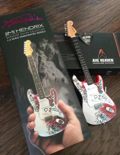 Jimi Hendrix Collectible Officially Licensed Axe Heaven Mini Fender™ Strat™ Monterey Guitar Model