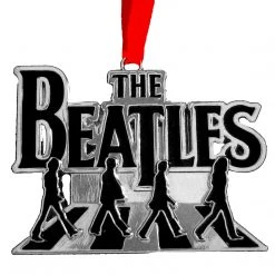 Beatles, The Beatles Collectible 2013 Kurt Adler Abbey Road Christmas Chrome Black 3"Ornament