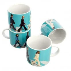 Beatles, The Rare Beatles Collectible 2017 Vandor Abbey Road Stacking Ceramic 10 Oz Mug Set
