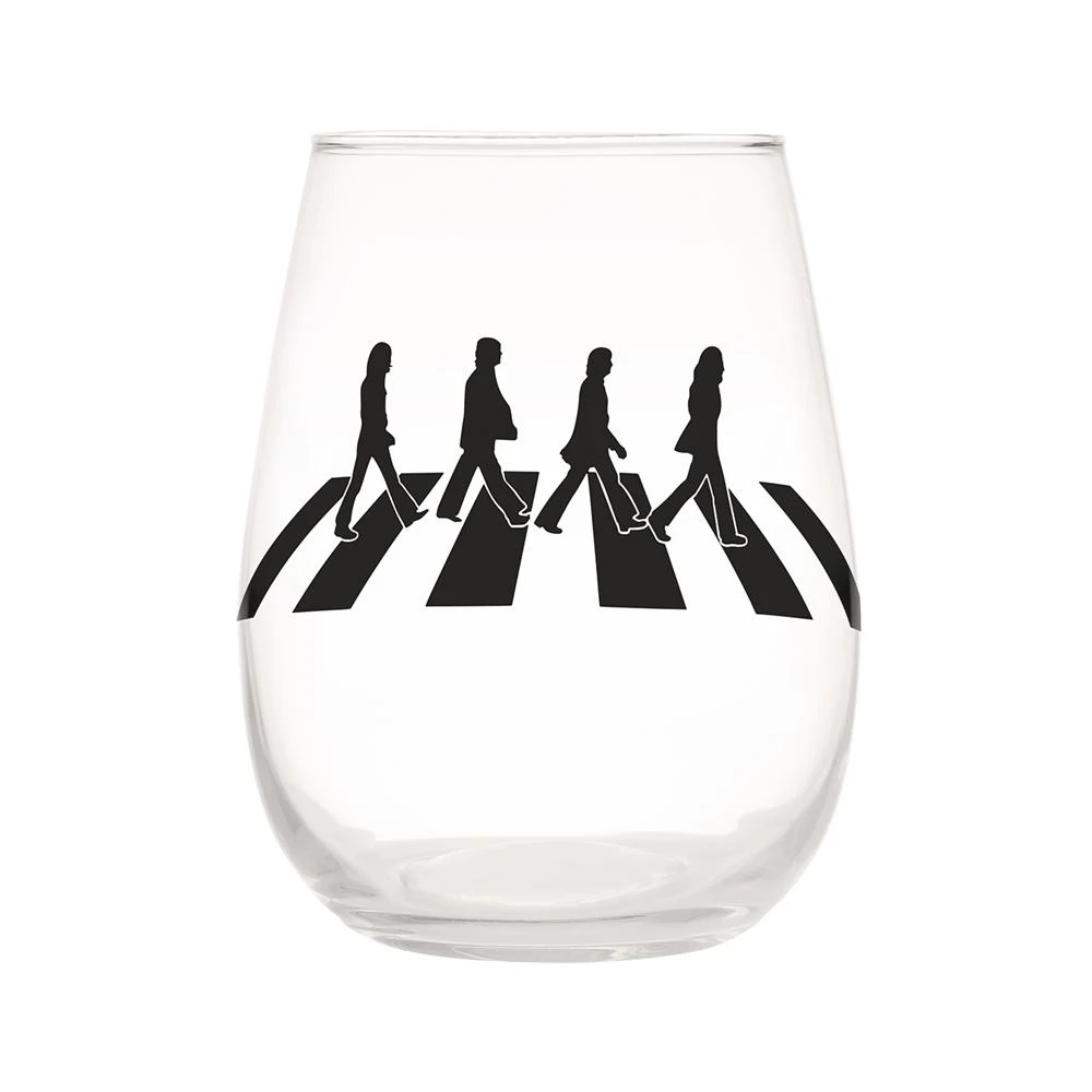 Beatles Collectibles Vandor 2018 Abbey Road 18 Oz Contour Glasses - Set Of 2