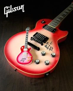 Axe Heaven Twisted Sister Collectible 2022 Jay Jay French Signed Real Gibson Les Paul Pinkburst 1:4 Scale Mini Guitar Model