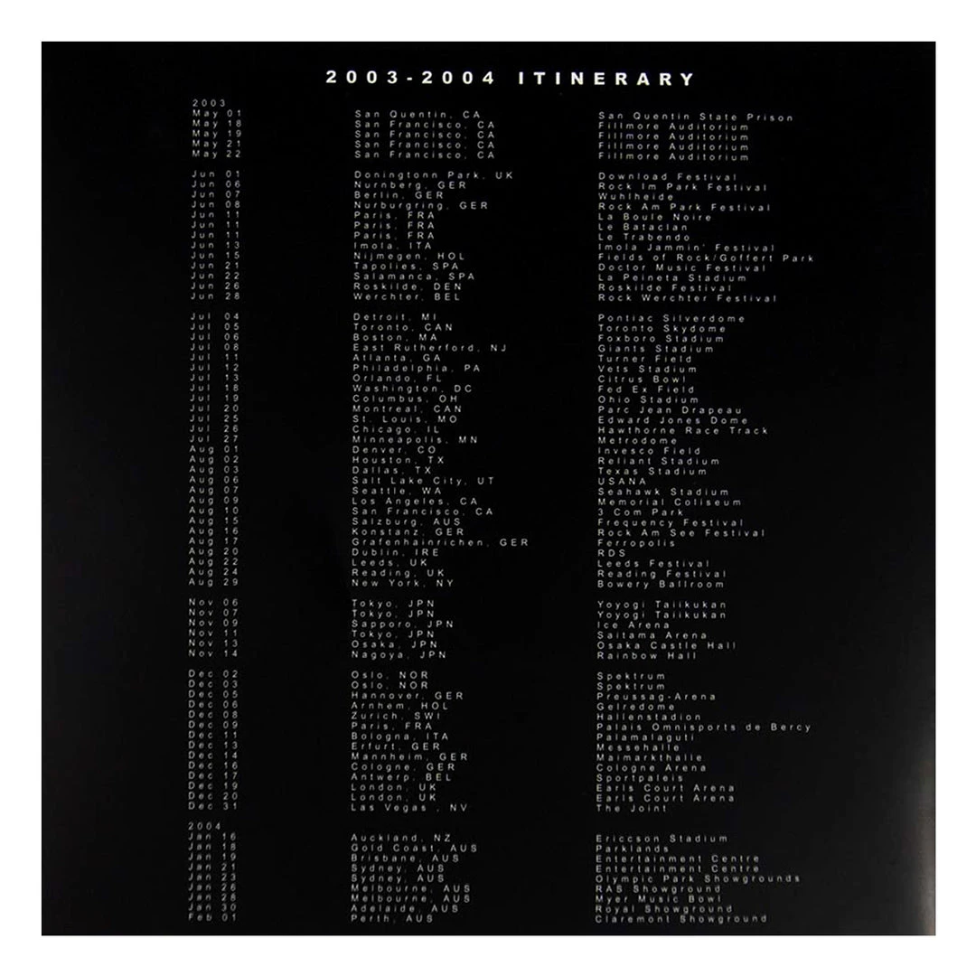 Metallica Concert Memorabilia: 2003/4 Anton Corbijn St Anger Tour Program