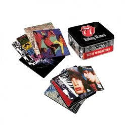 Rolling Stones, The Rolling Stones Collectible 2010 LP Album Cover 10 Coaster Set Tin Storage Box