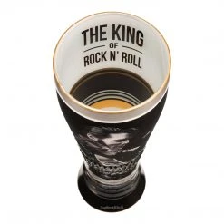 Elvis Presley Collectible Vandor 2014 King Of Rock N Roll Hand Painted 20 Glass