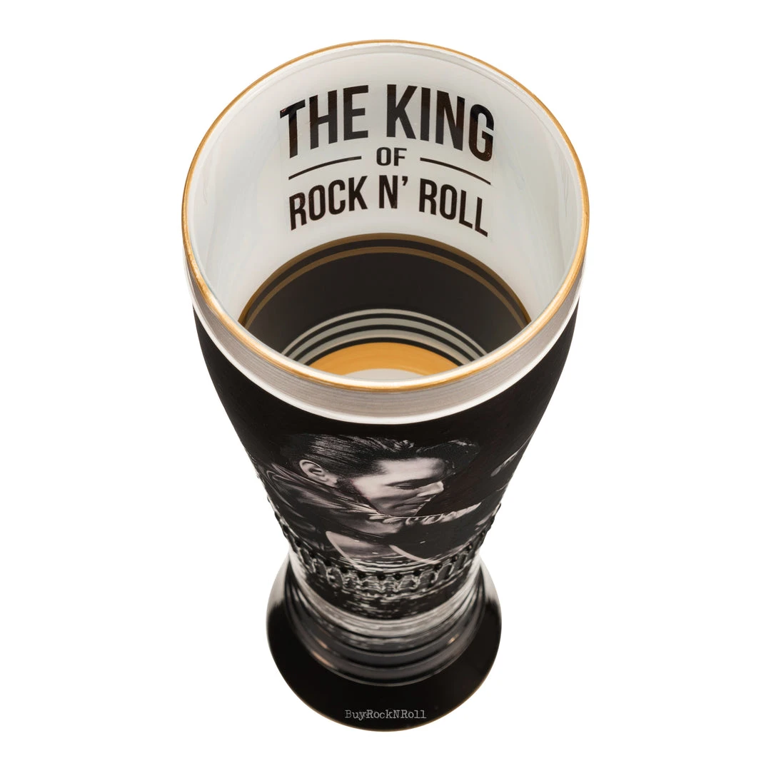 Elvis Presley Collectible Vandor 2014 King Of Rock N Roll Hand Painted 20 Glass