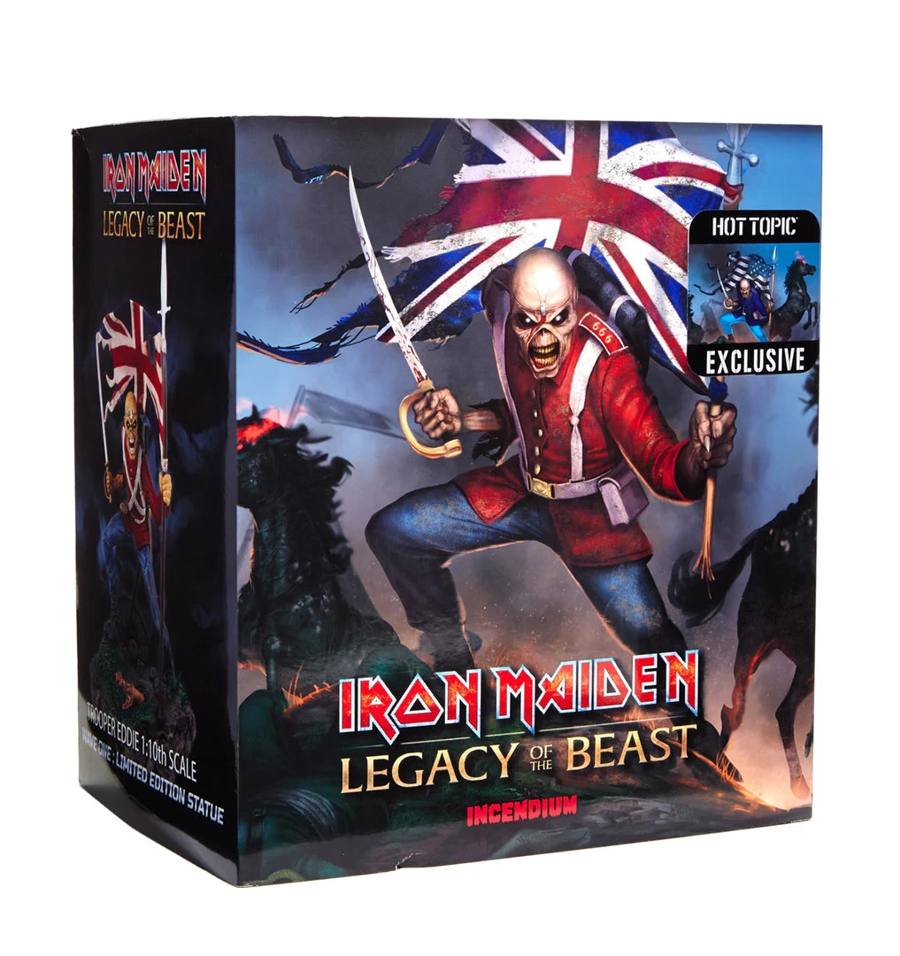 Iron Maiden Collectible 2018 Incendium Legacy Of The Beast American Flag Trooper Eddie Variant Statue OOP