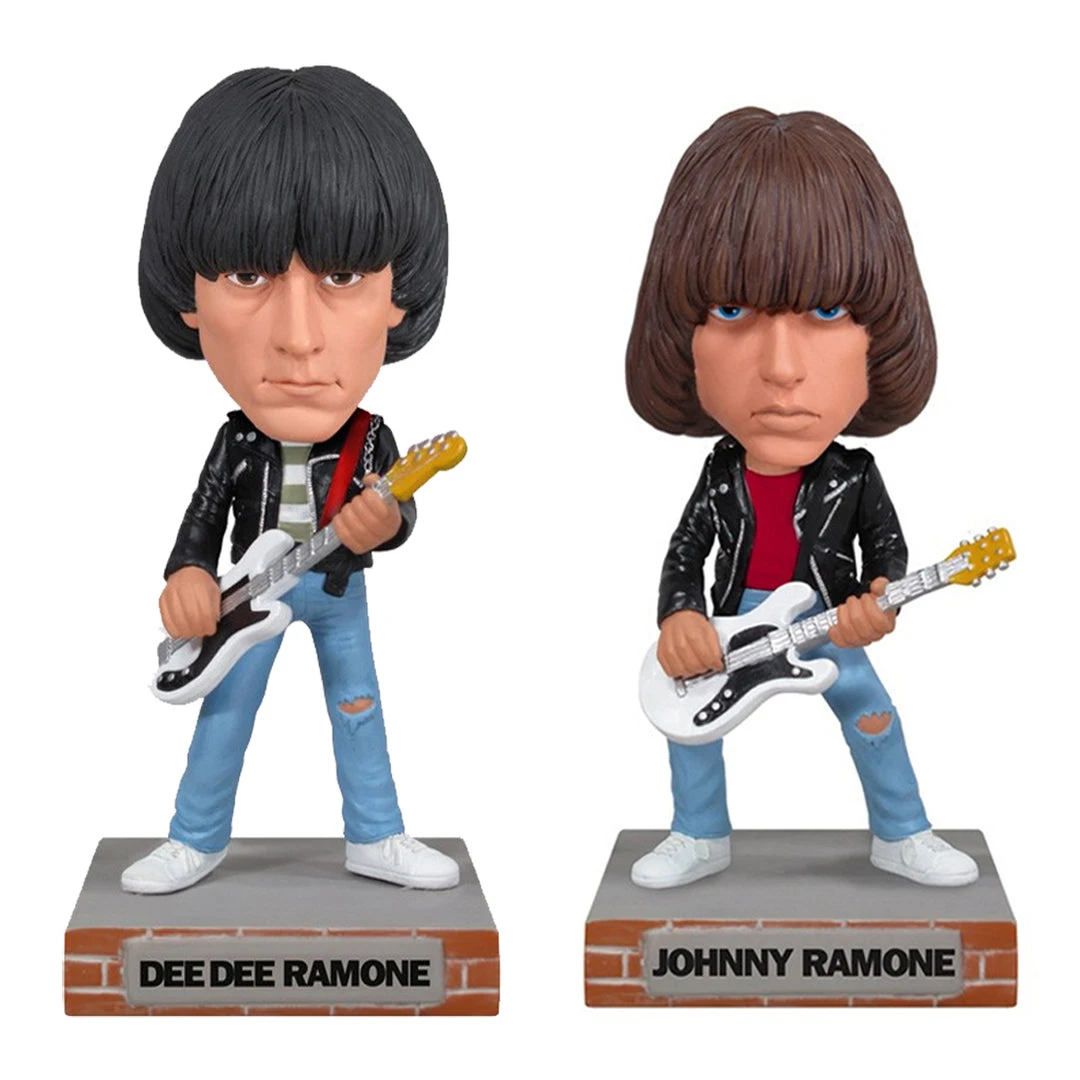 Ramones, The Ramones Collectibles: 2010 Funko Johnny & Dee Dee Wacky Wobbler Set - Bobbleheads
