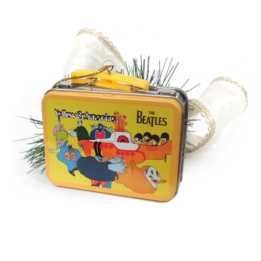 Vandor Beatles Collectibles: 2012 Kurt Adler Miniature Aladdin Lunch Box Christmas Ornaments