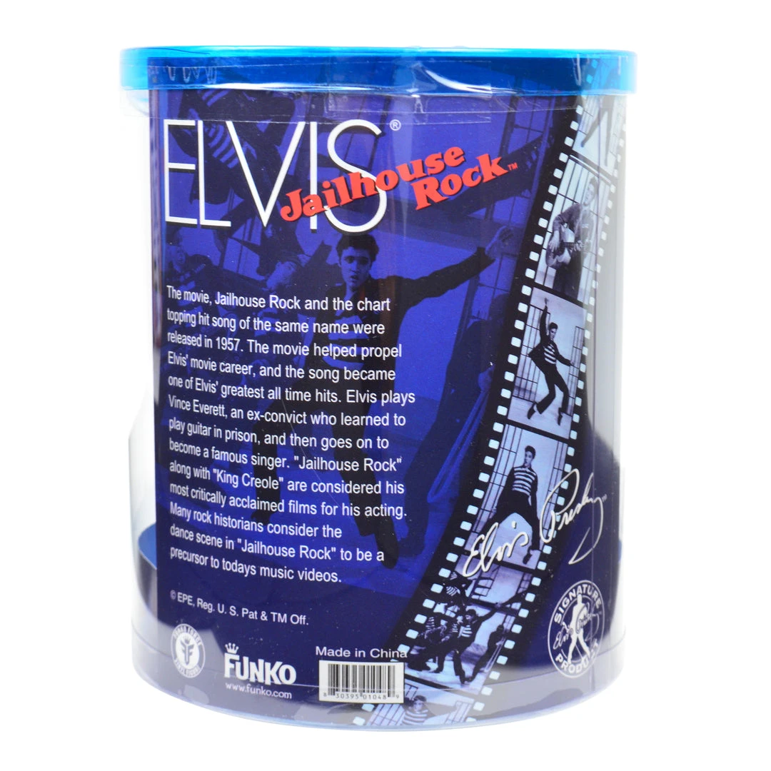 Elvis Presley Movie Collectible: 2009 Funko Force Jailhouse Rock Figure In Blue Lid Display Case