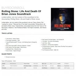 Rolling Stones Collectible 2020 MVD Red Vinyl LP Rolling Stone: Life & Death Soundtrack Rolling Stones, The
