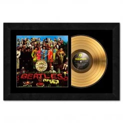 Photo File Beatles, The SOLD OUT! The Beatles SGT Pepper Lonely Hearts Club Band 24KT Gold Record LP Album Framed