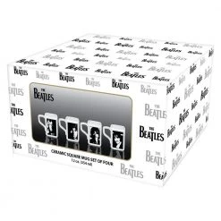 Vandor The Beatles Collectibles: 2019 White Album Square Ceramic 12 Oz Mug Set Of 4 Beatles, The
