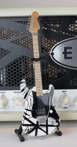 Axe Heaven EVH Black & White VH1 Eddie Van Halen Mini Guitar Replica Collectible