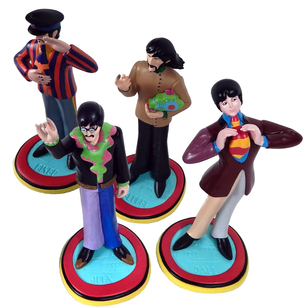 Beatles Collectibles:2011 Knucklebonz Yellow Submarine Rock Iconz Statue Set