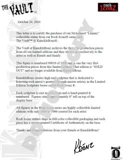 Motorhead 2013 "KnuckleBonz Vault" Rock Iconz Lemmy Kilmister Statue #10/1000