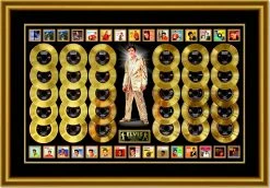 Photo File SOLD OUT! Elvis Presley Limited Edition 30 Gold Records Framed Elvis' # 1 Hits 46"x 66"