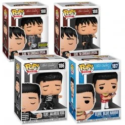 Elvis Presley Collectibles Funko Pop Rocks 4 Figure Set: '68 Comeback, Blue Hawaii & Jailhouse Rock