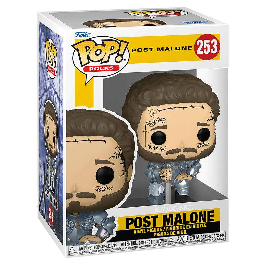 Post Malone Collectible 2021 Handpicked Funko Pop! Rocks Knight Figure #253 In Protector