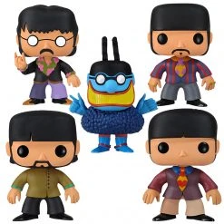 Beatles, The Rare Beatles Collectible 2012 Funko Pop! Rocks Yellow Submarine 5 Figure Set