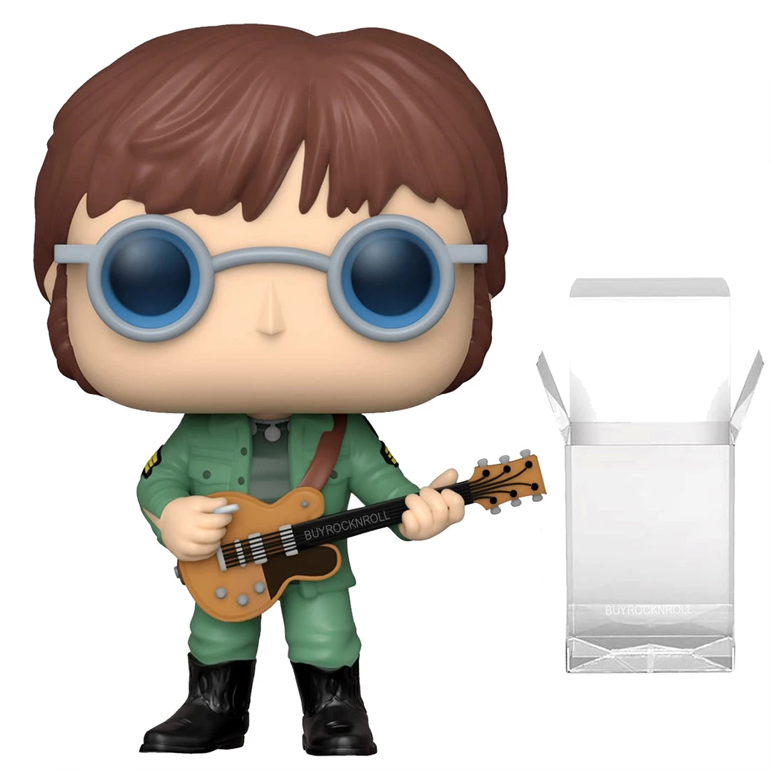Funko Pop! Rocks The Beatles Collectible 2021 Handpicked Funko Pop Rocks John Lennon Military Figure In Funko Protector