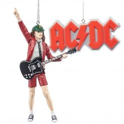 AC/DC Collectible 2020 Kurt Adler Logo & Angus Malcolm Young Christmas Ornaments
