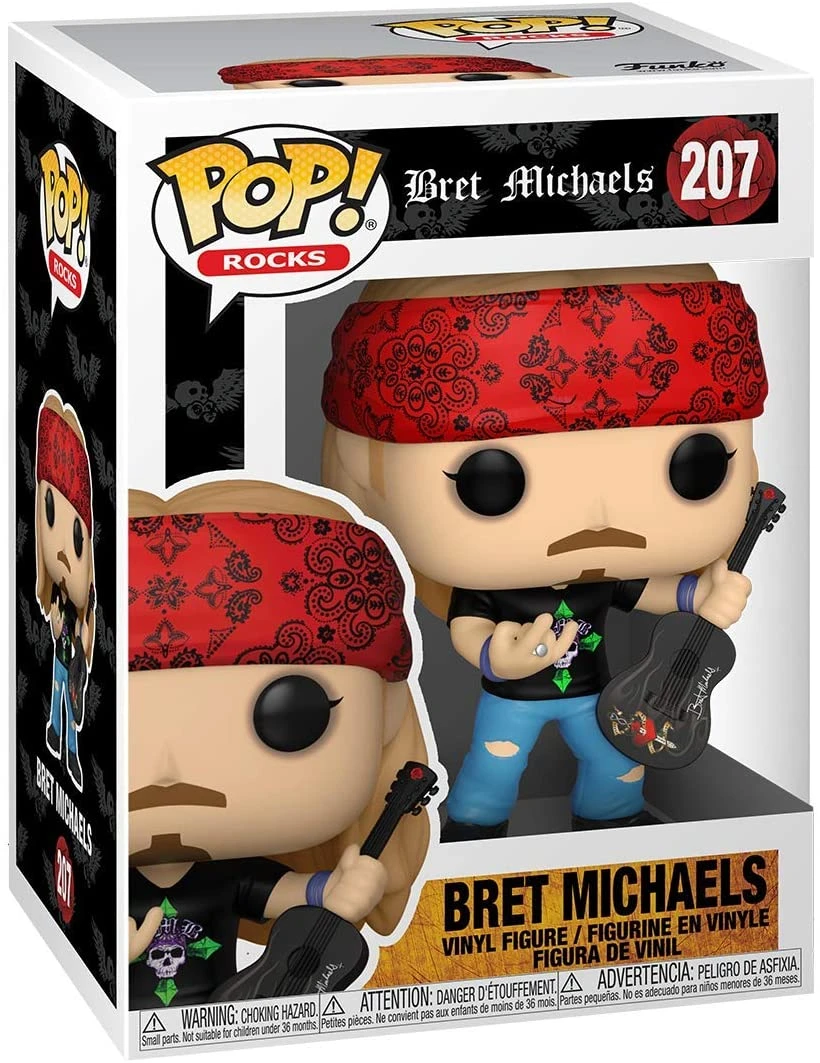 Pop Rocks! Poison Collectible Handpicked 2021 Funko Pop! Rocks Bret Michaels Figure In Protector Case #207