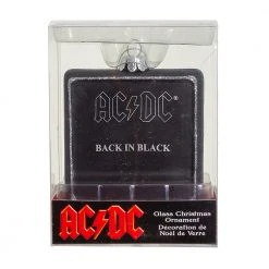 1. AC/DC Collectible 2021 Kurt Adler Glass Back In Black Album 3.5 Inch Ornament