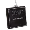 1. AC/DC Collectible 2021 Kurt Adler Glass Back In Black Album 3.5 Inch Ornament