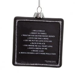 1. AC/DC Collectible 2021 Kurt Adler Glass Back In Black Album 3.5 Inch Ornament