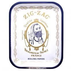 Zig-Zag Collectible Large White Original Rolling Tobacco Tray Tin 13.4 X 10.8 Inches