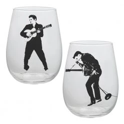 Elvis Collectibles Vandor 2018 Elvis Presley 18 Oz Contour Glasses - Set Of 2