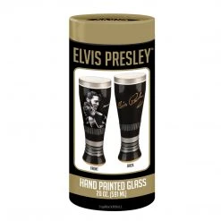 Elvis Presley Collectible Vandor 2014 King Of Rock N Roll Hand Painted 20 Glass
