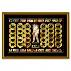Photo File SOLD OUT! Elvis Presley Limited Edition 30 Gold Records Framed Elvis' # 1 Hits 46"x 66"