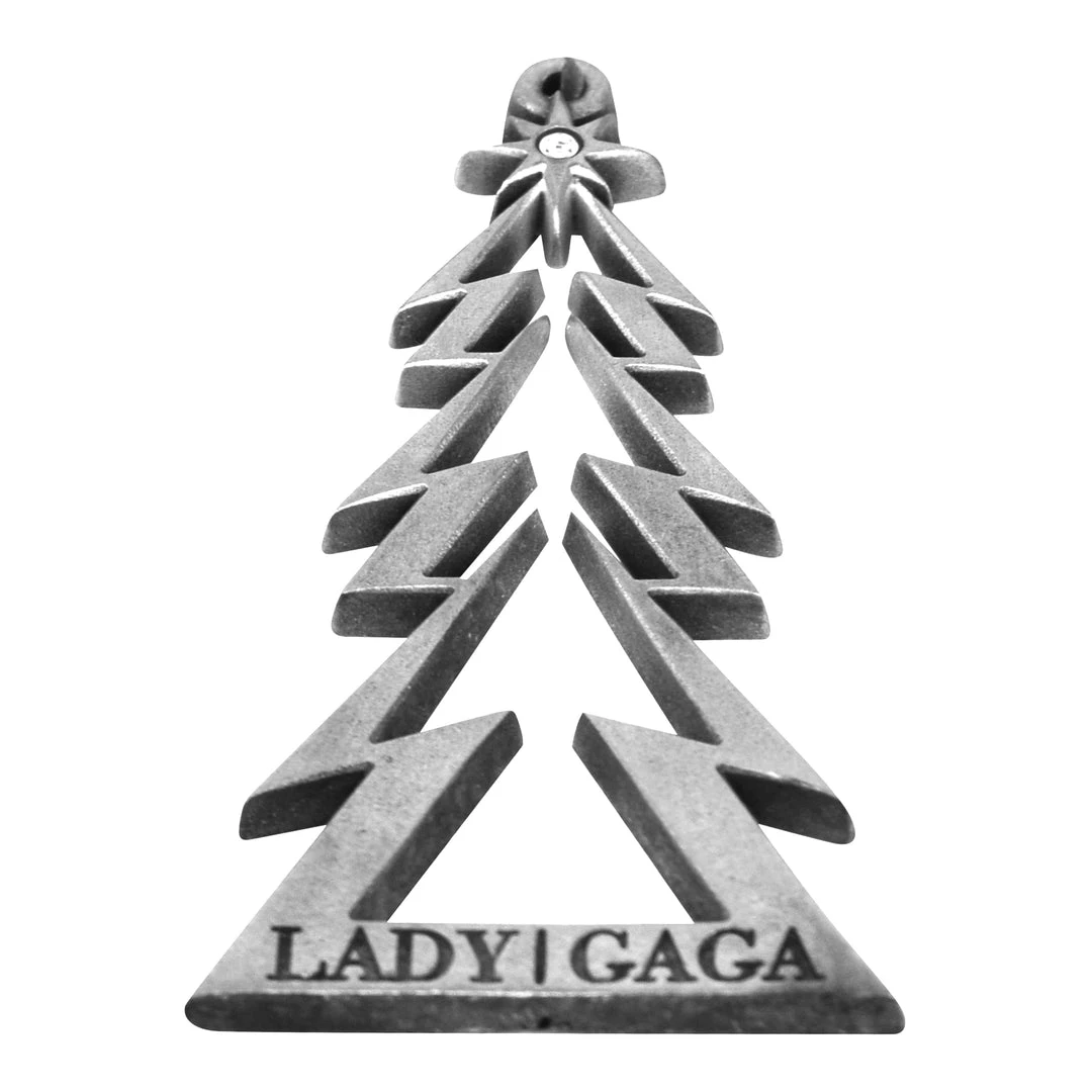 Bravado Lady Gaga Collectible 2010 Metal Christmas Tree 3" Ornament In Gift Box -Rare