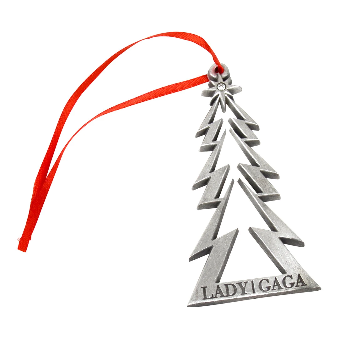 Bravado Lady Gaga Collectible 2010 Metal Christmas Tree 3" Ornament In Gift Box -Rare