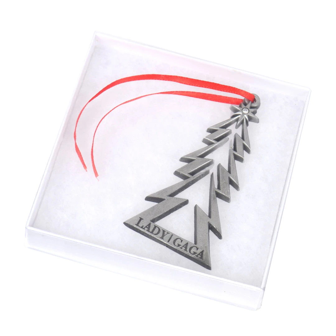 Bravado Lady Gaga Collectible 2010 Metal Christmas Tree 3" Ornament In Gift Box -Rare