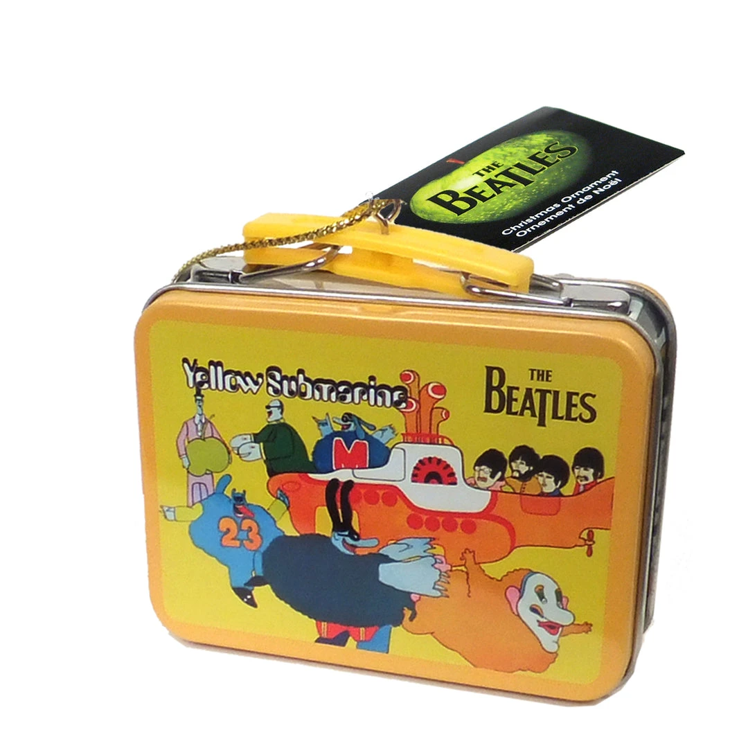 Vandor Beatles Collectibles: 2012 Kurt Adler Miniature Aladdin Lunch Box Christmas Ornaments