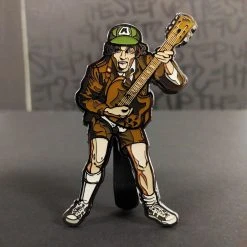 AC/DC Collectible Handpicked 2017 FiGPiN Angus Young High Voltage Pin & Display