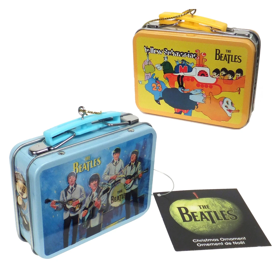 Vandor Beatles Collectibles: 2012 Kurt Adler Miniature Aladdin Lunch Box Christmas Ornaments