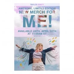 Taylorswift.com Taylor Swift Collectible Limited Edition ME Merch Lithograph With Glitter